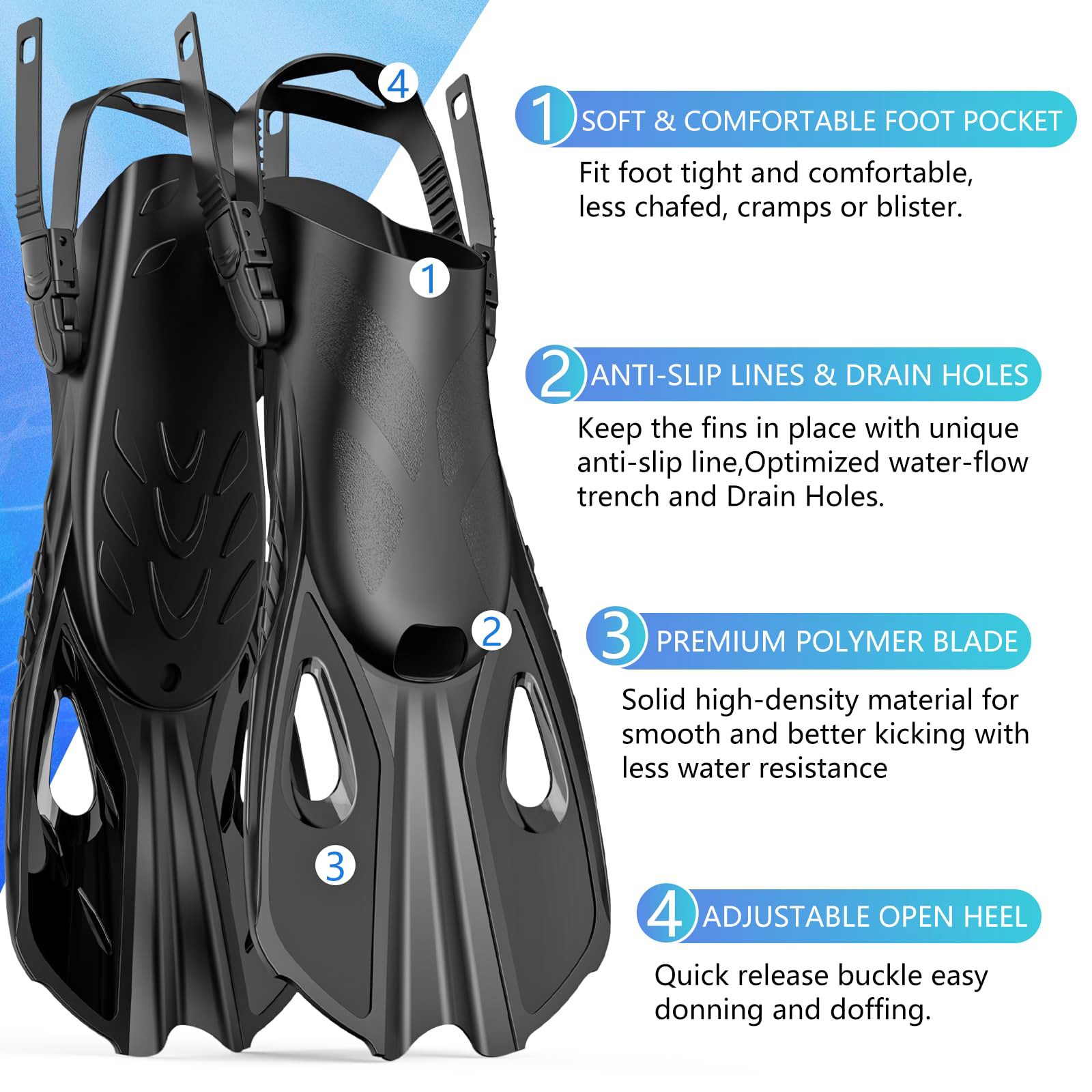 Set Sirip Masker Snorkel 4 In  - Swim Fin Short Blade ulasan dan harga